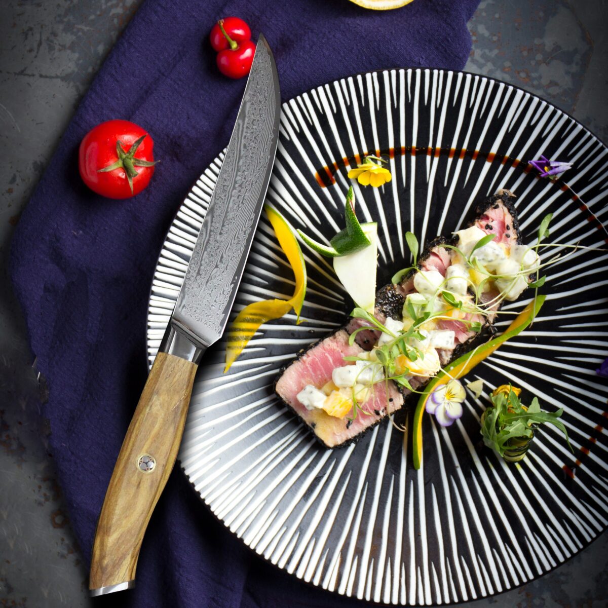 Steakmesser Set 6 teilig Damast – Bild 4