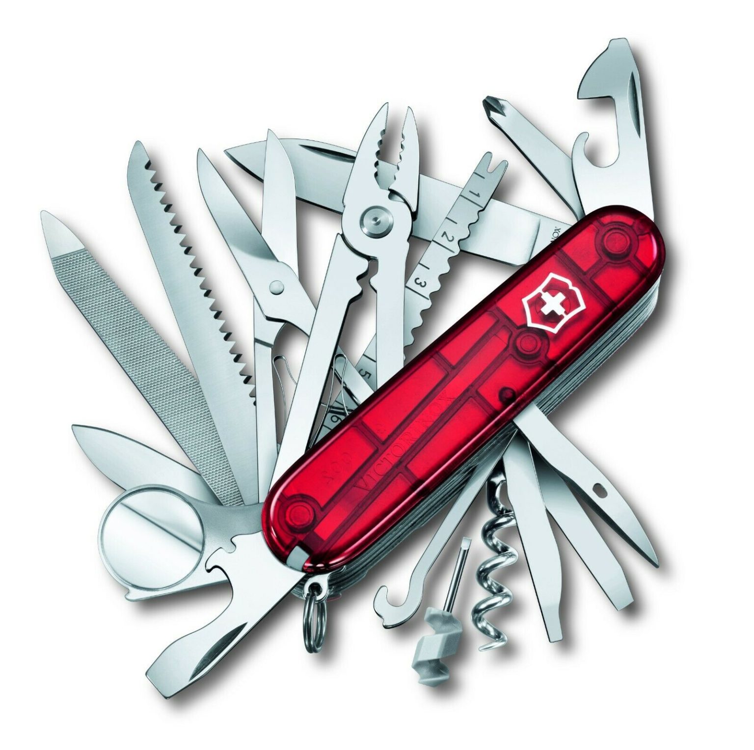 Victorinox Taschenmesser Swiss Champ transparent rot » Meat Solution