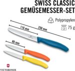 Victorinox Swiss Classic Gemüsemesser Set gelb, orange, hellblau (3tlg, gerade/Wellen) – Bild 3