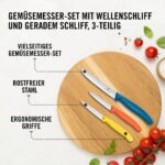 Victorinox Swiss Classic Gemüsemesser Set gelb, orange, hellblau (3tlg, gerade/Wellen) – Bild 5