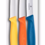 Victorinox Swiss Classic Gemüsemesser Set gelb, orange, hellblau (3tlg, gerade/Wellen)