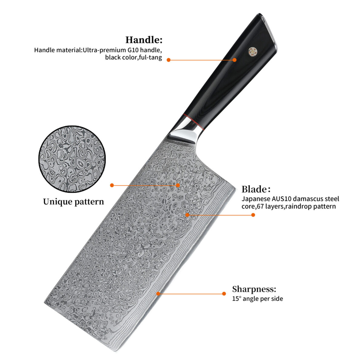 Damast Hackmesser – Bild 2