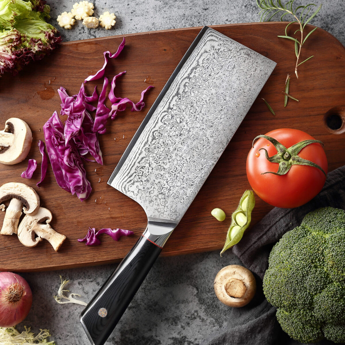 Damast Hackmesser – Bild 5