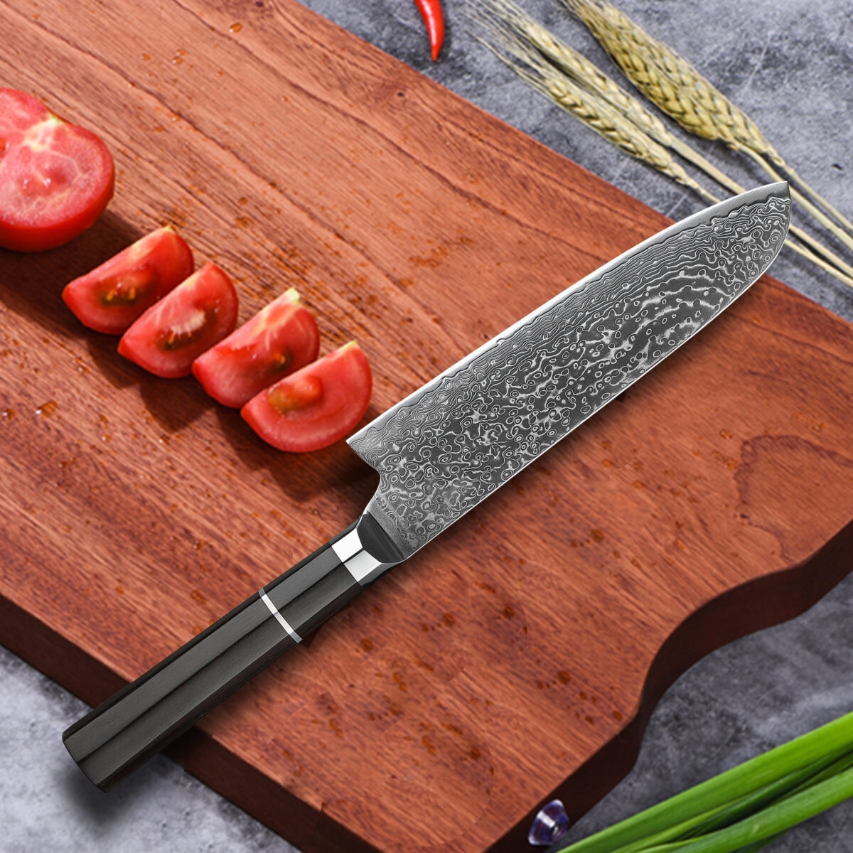 Damast Santokumesser – Bild 4