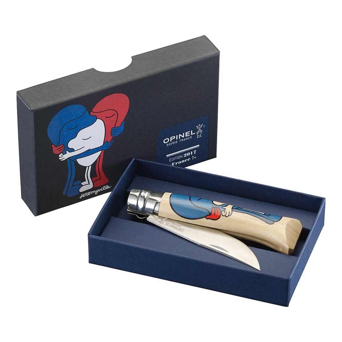 Opinel Taschenmesser No 08, rostfrei, Edition FRANCE ! Jeremyville – Bild 4