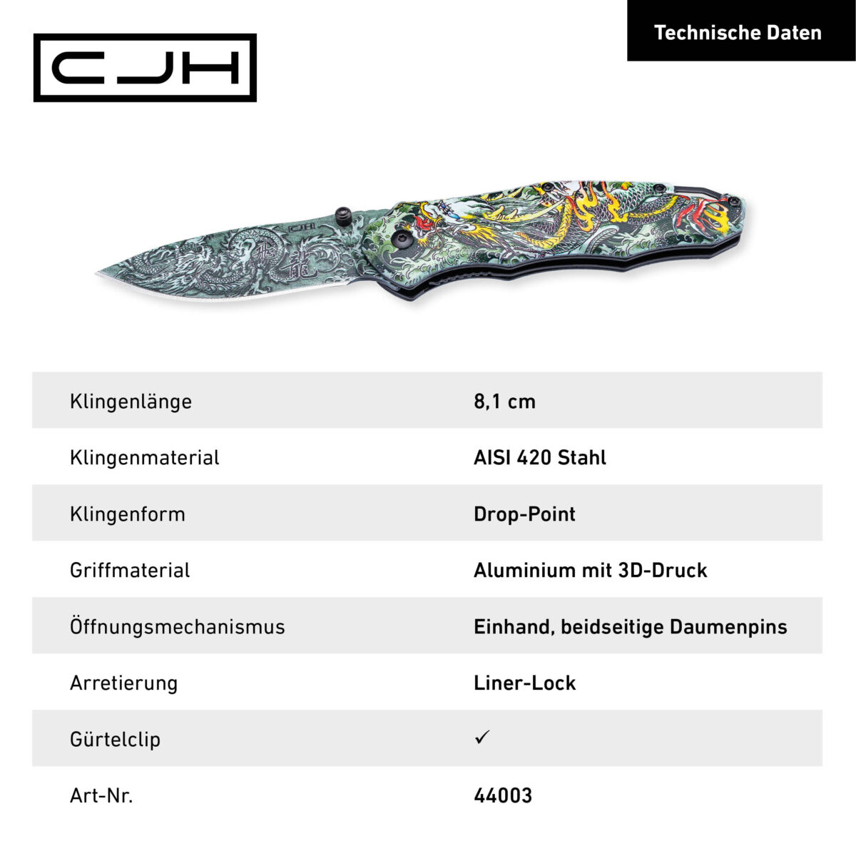 CJH Einhandmesser Drache – Bild 3