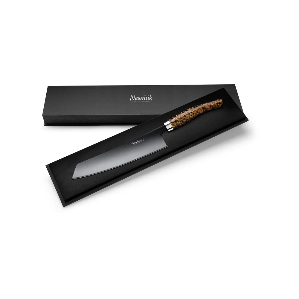 nesmuk_JANUS_kochmesser_24_maserbirke_schatulle_oB_2022_1000x Nesmuk Janus Kochmesser 240 - Karelische Maserbirke – Bild 1