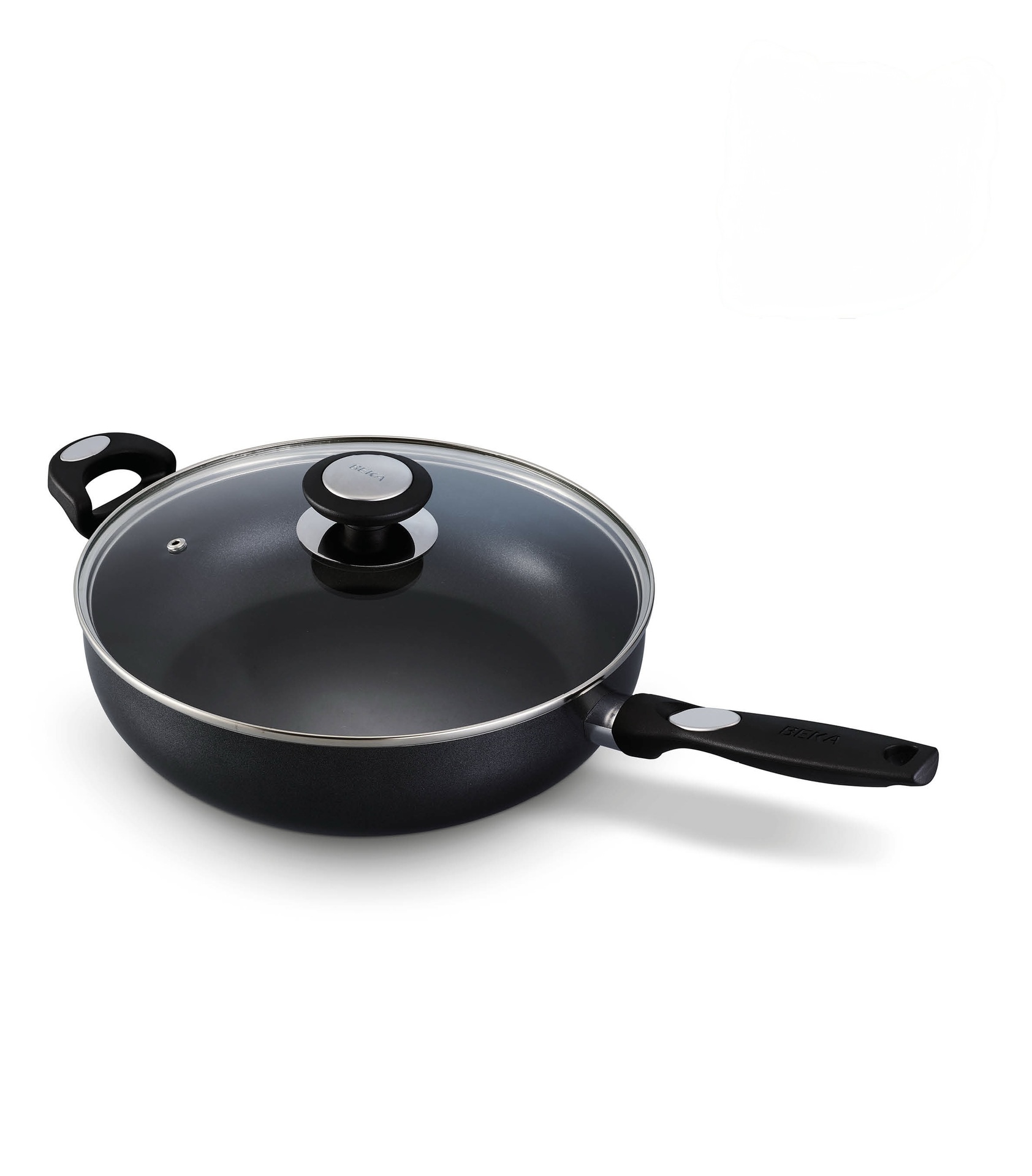 21522_Item_10001147 BEKA PRO INDUC R Großraumpfanne mit keramische Antihaftbeschichtung, Glasdeckel & Gegengriff 28cm – Bild 1
